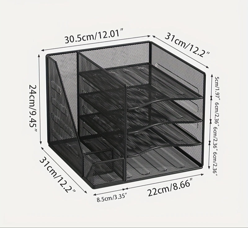 Iron Paper Organiser and Bookend | Desk Organiser | Document Holder for Office or Home