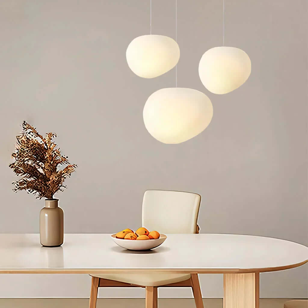White Pebble Pendant Light - Modern & Minimalist