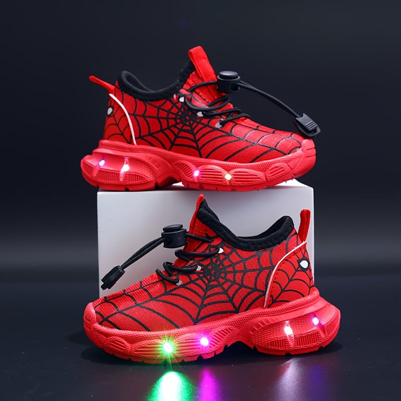 Joris' Spider Web Sneakers with LED Lights - For Playful Children