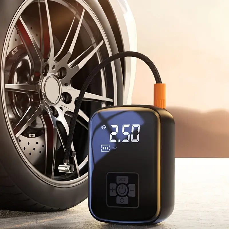 SmartPump Portable Air Compressor with LED Display - USB Rechargeable, For Tyres, Bicycle, Motorcycle and More