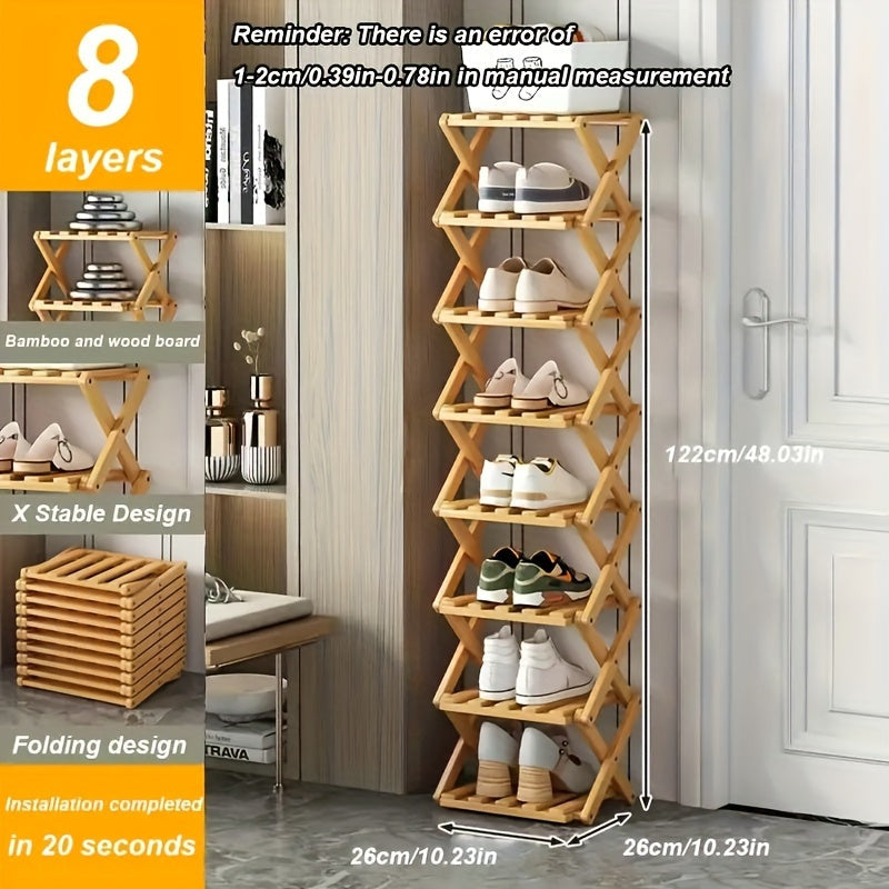 Smart Bamboo Shoe Rack – Compact and Practical for Any Entrance
