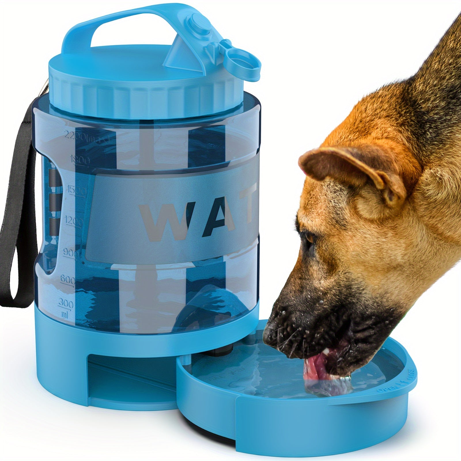 Large Capacity 74oz Dog Water Bottle – Portable Bowl for Outdoor Adventures
