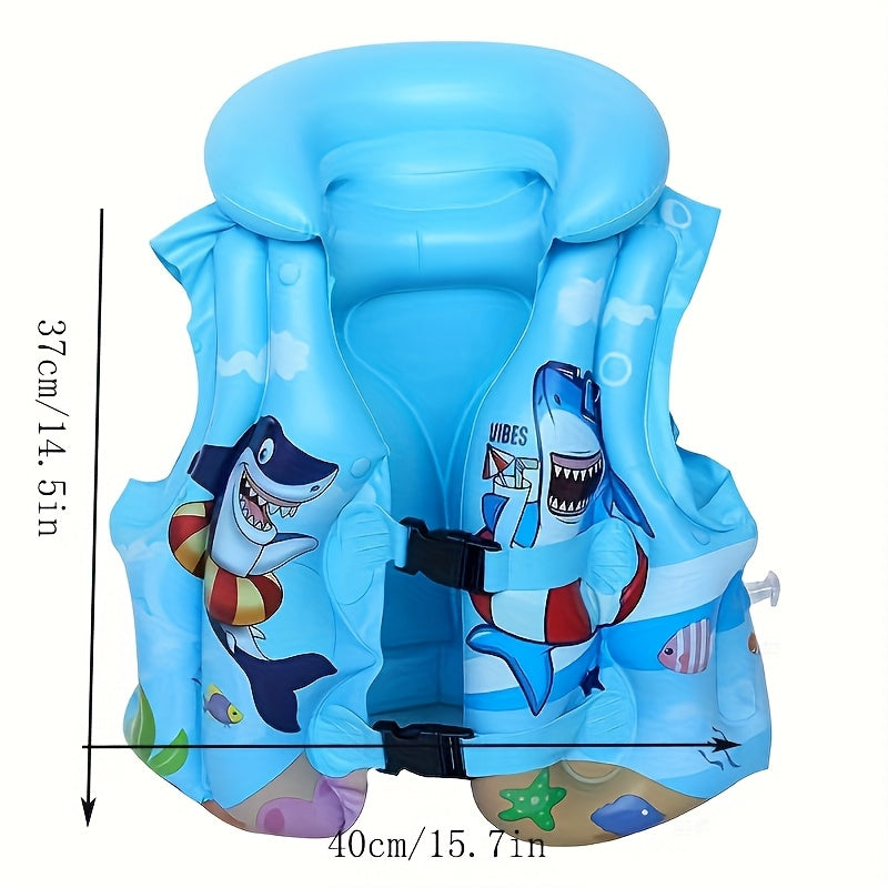 Children's Swim Vest with Shark Print – Comfortable & Safe for Water Fun