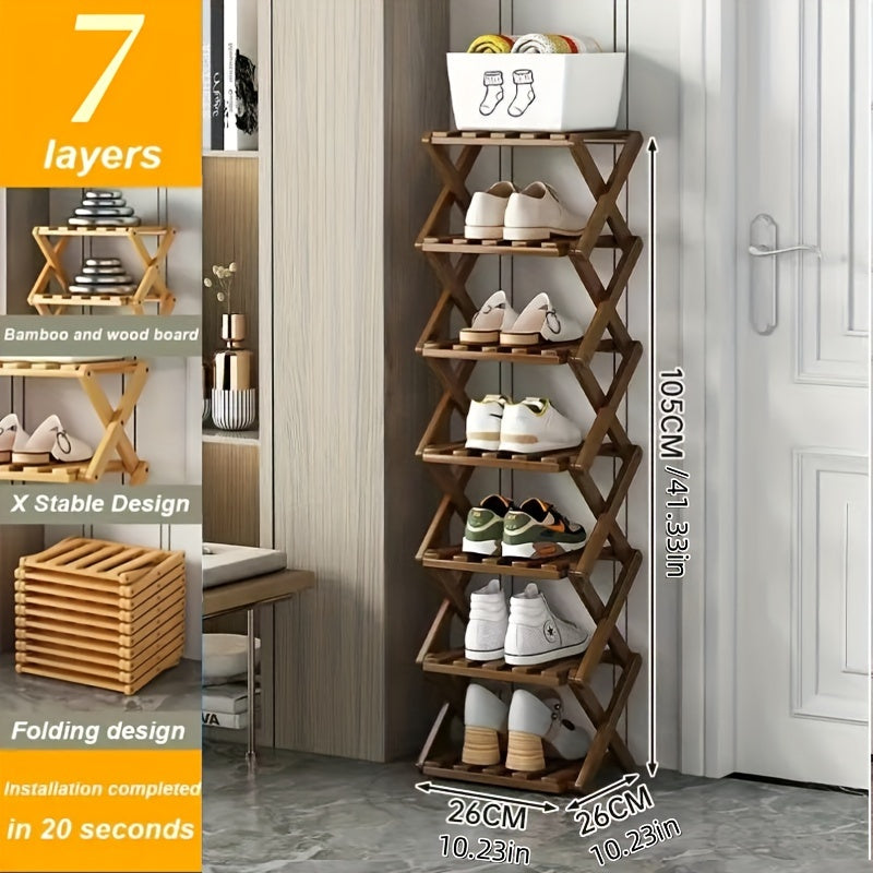 Smart Bamboo Shoe Rack – Compact and Practical for Any Entrance