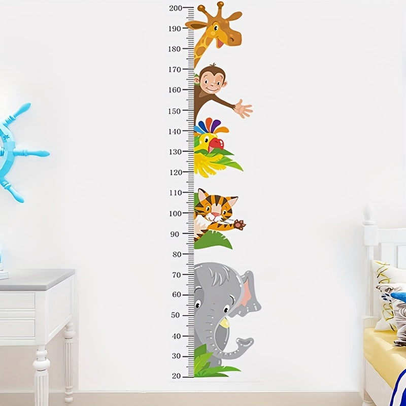 Animal Growth Chart Wall Stickers - Playful Measurement for Children