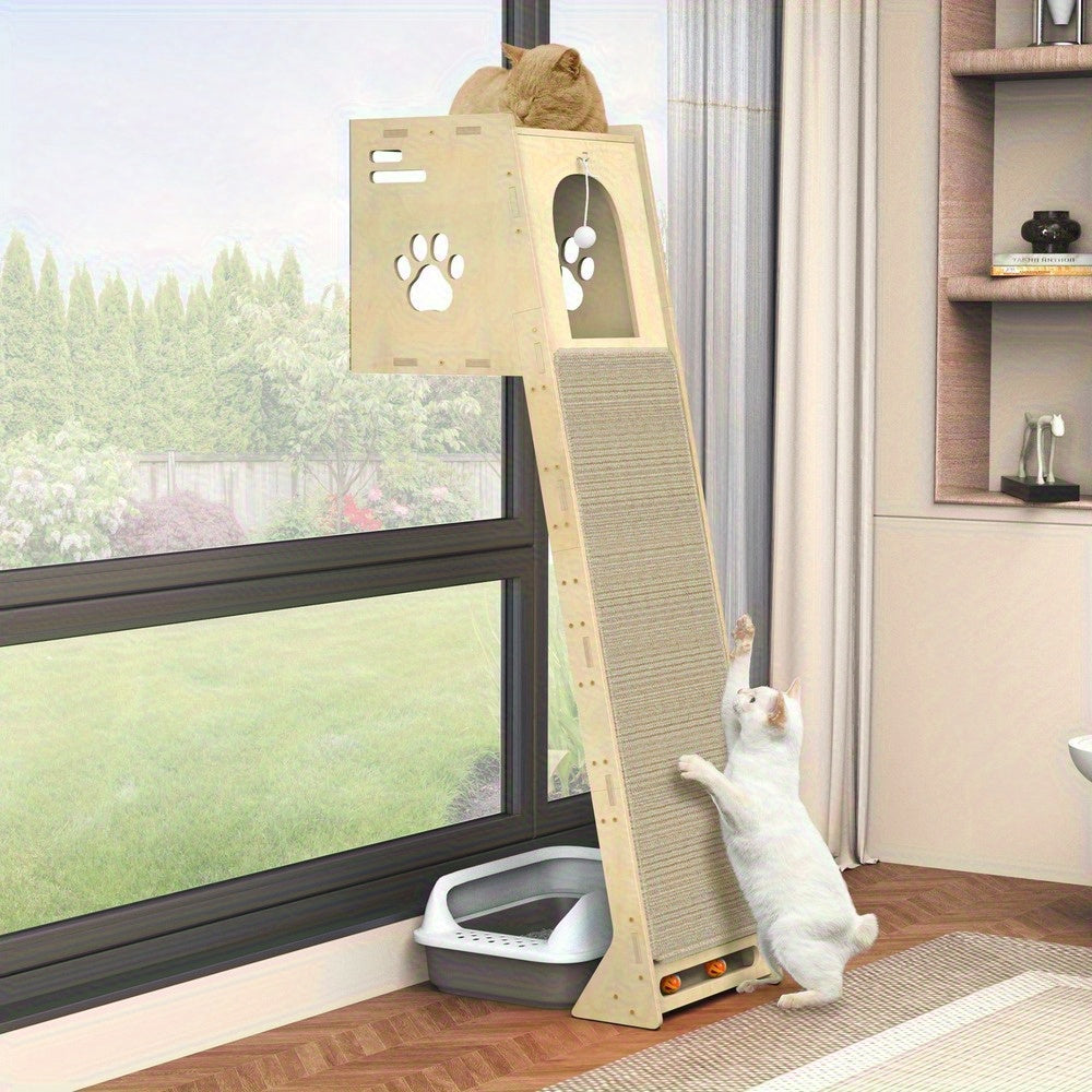 NatureClimb Wooden Cat House – Compact and Playful Furniture