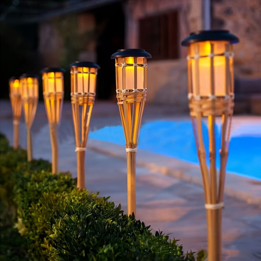 Solar Bamboo Flame Lantern – Atmospheric and Natural