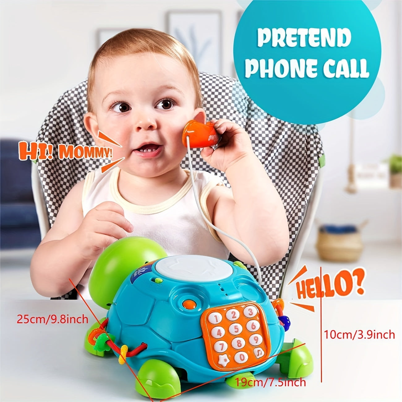 Interactive Musical Turtle Toy for Children – Educational and Fun, with Lights and Sounds