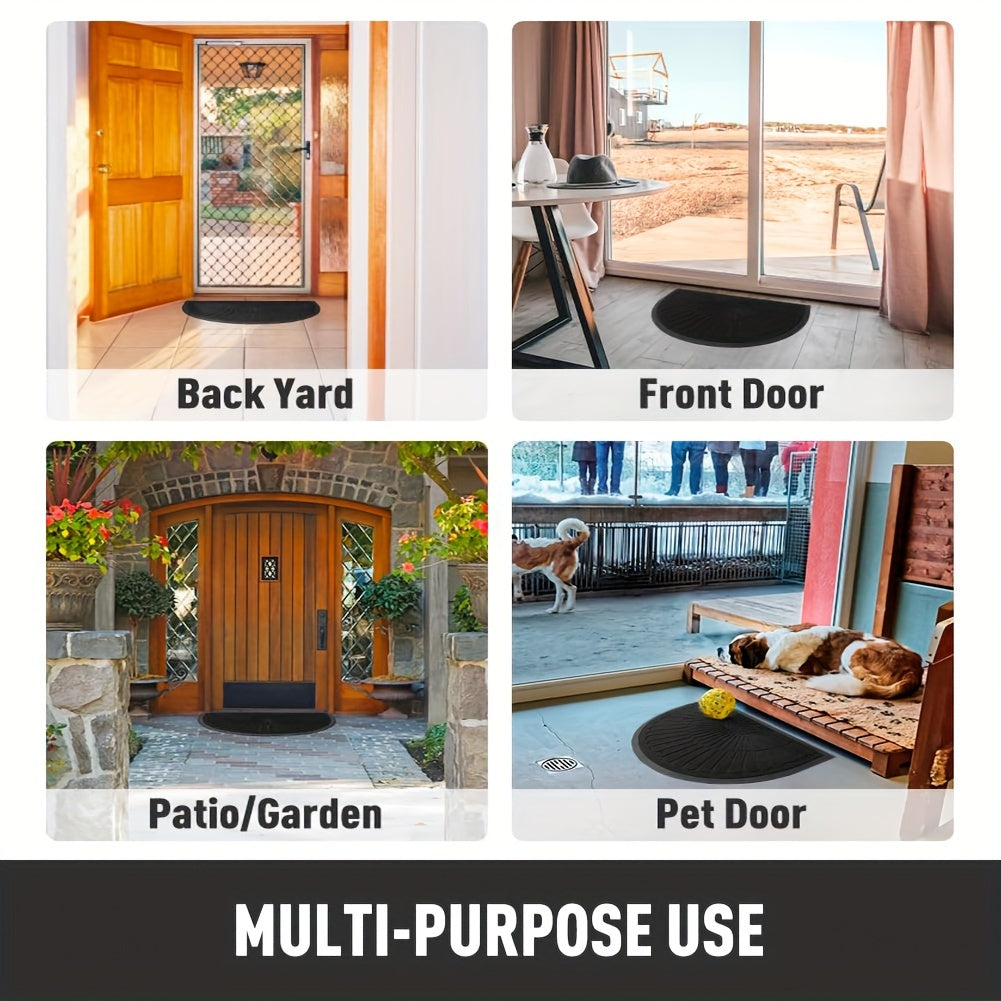 Sustainable Rubber Doormat - Half-Round Design for Outdoors and Indoors