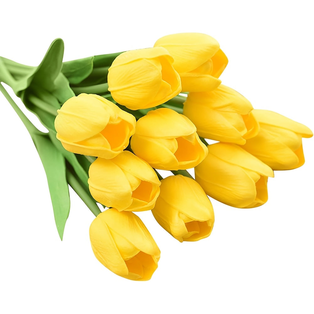 Set of 10 Artificial White Tulips – Perfect for Weddings, Photography, and Interior Decoration