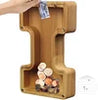 TreasureNest Coin Bank | Personalized wooden savings box in A-Z letter designs