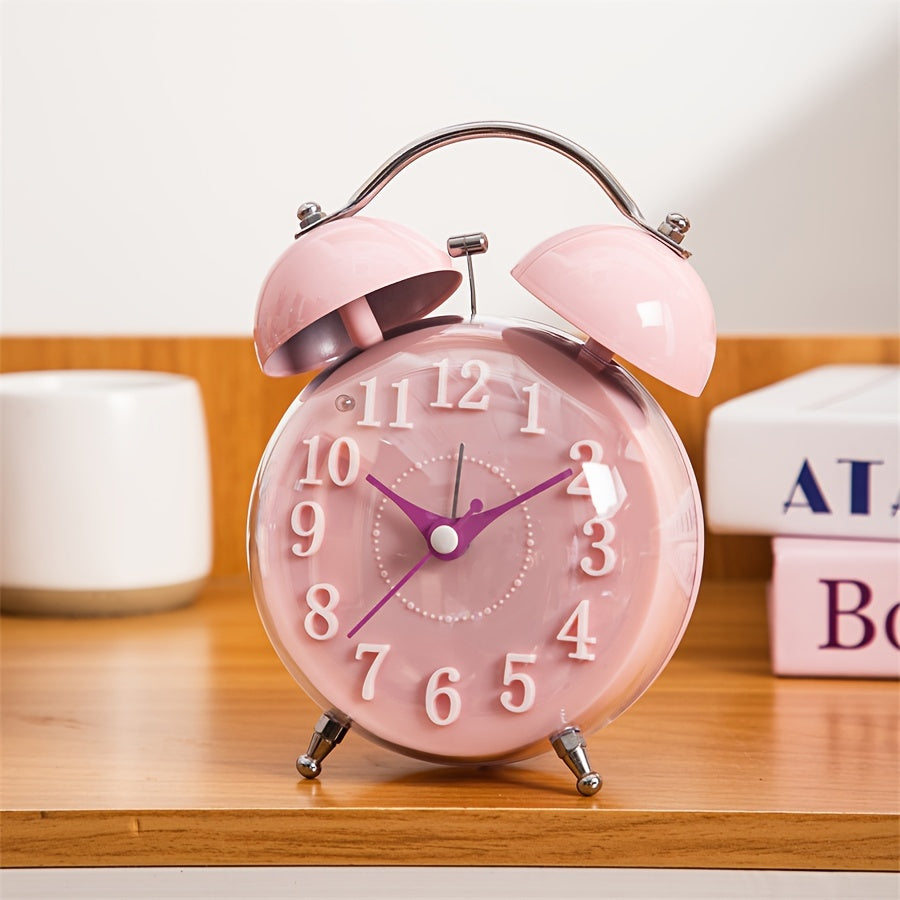 Luxury Silent Alarm Clock with Night Light – Rotating Display and Loud Bell Sound for an Effective Wake-Up Experience