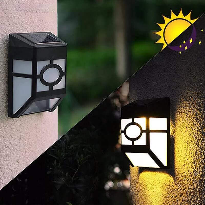 2x Solar LED Outdoor Wall Light - Energy Efficient
