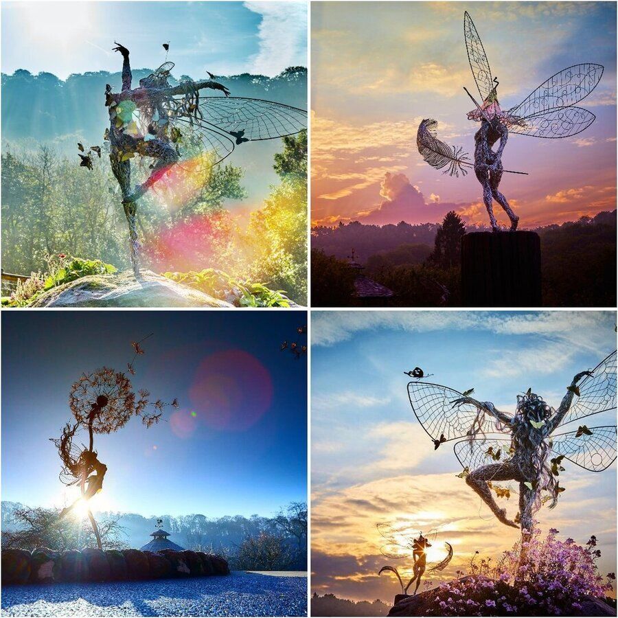 EnchantaLuxe Garden Fairy Stake | Handcrafted magical metal garden decor for enchanting outdoor spaces