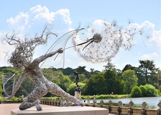 EnchantaLuxe Garden Fairy Stake | Handcrafted magical metal garden decor for enchanting outdoor spaces