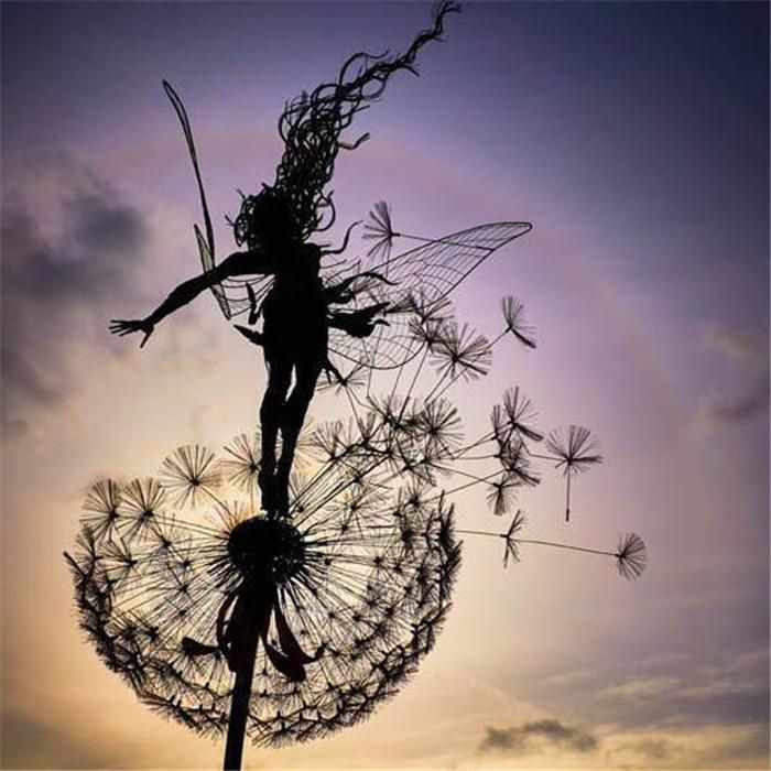 EnchantaLuxe Garden Fairy Stake | Handcrafted magical metal garden decor for enchanting outdoor spaces