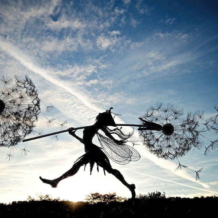EnchantaLuxe Garden Fairy Stake | Handcrafted magical metal garden decor for enchanting outdoor spaces