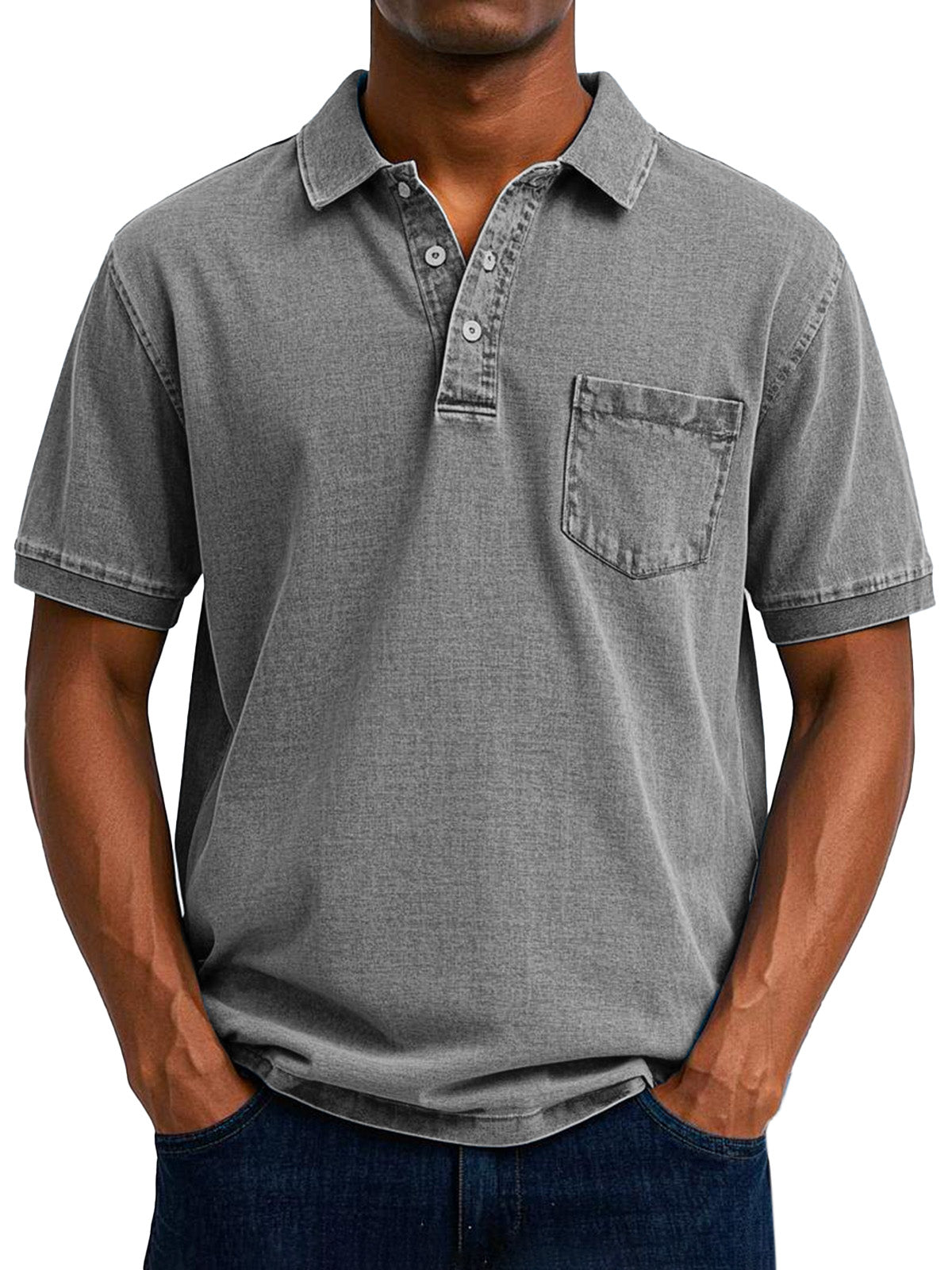 Men's Polo T-shirt - Reinforced Seams - Cotton Blend
