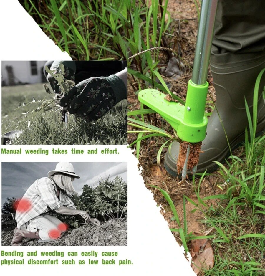 Standing Weeder | Back-Friendly Weed Remover with 1-Metre Telescopic Handle | Aluminium Garden Tool | Removes Weeds with Roots | Easy and Quick Weed Control