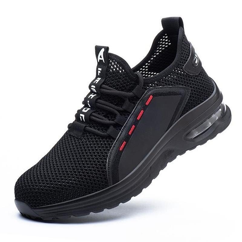 Ultra-lightweight, breathable, slip-resistant work shoes with steel toe cap