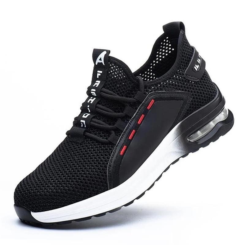 Ultra-lightweight, breathable, slip-resistant work shoes with steel toe cap