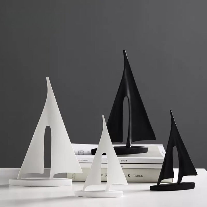 Maritime Sailing Boat Sculpture - Elegant Home Decoration