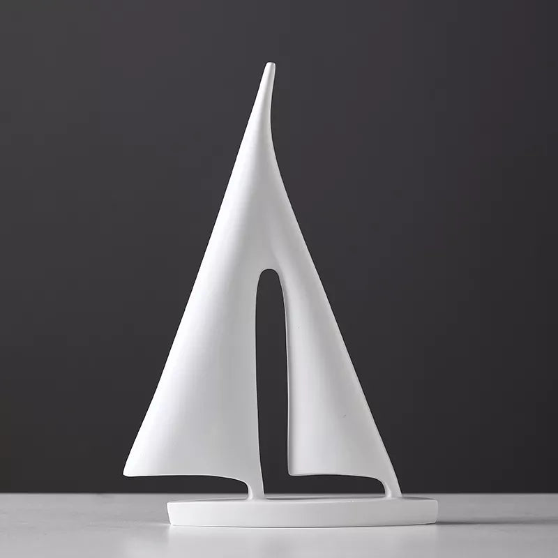 Maritime Sailing Boat Sculpture - Elegant Home Decoration