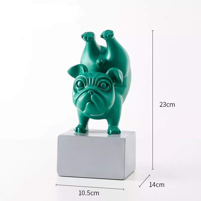 Cheerful Bulldog Sculptures - Playful Home Decoration