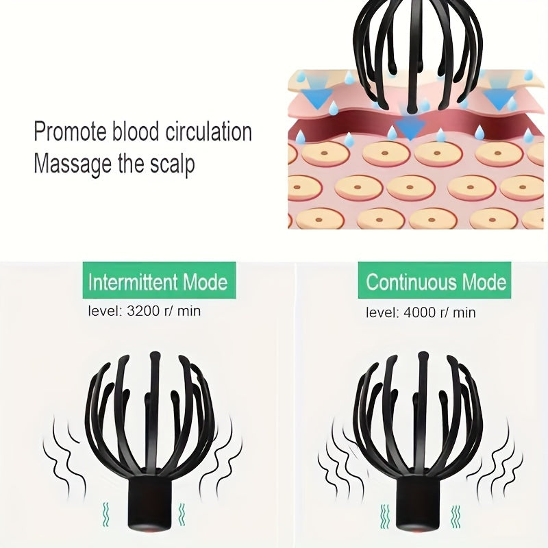 Electric Octopus Scalp Massager – USB Rechargeable and Compact