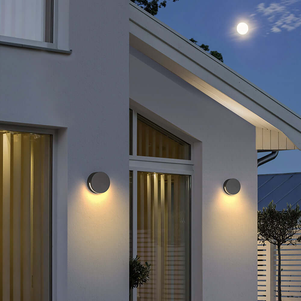 Modern Round Outdoor Wall Light - IP65 Waterproof