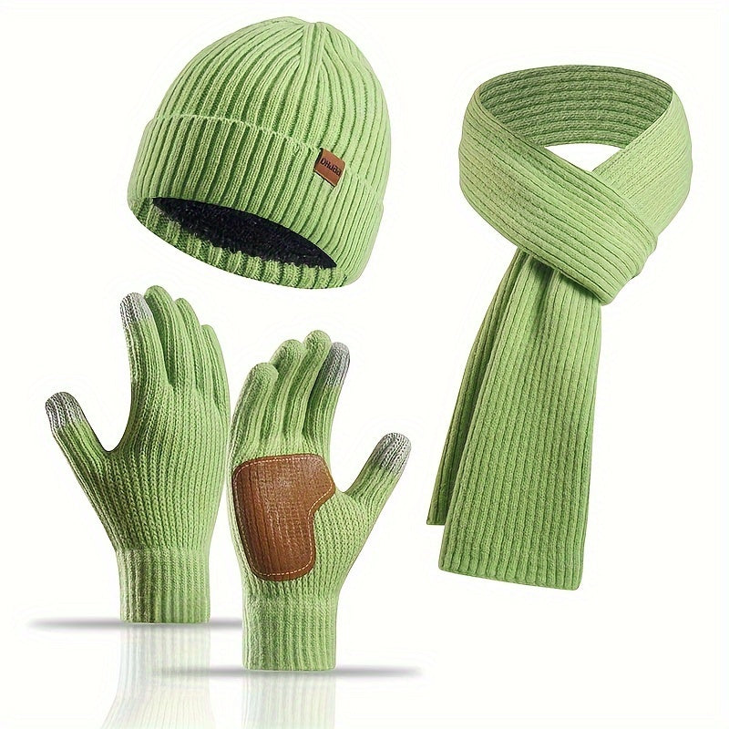 Joyful Winter Set - Beanie, Scarf and Gloves for Couples