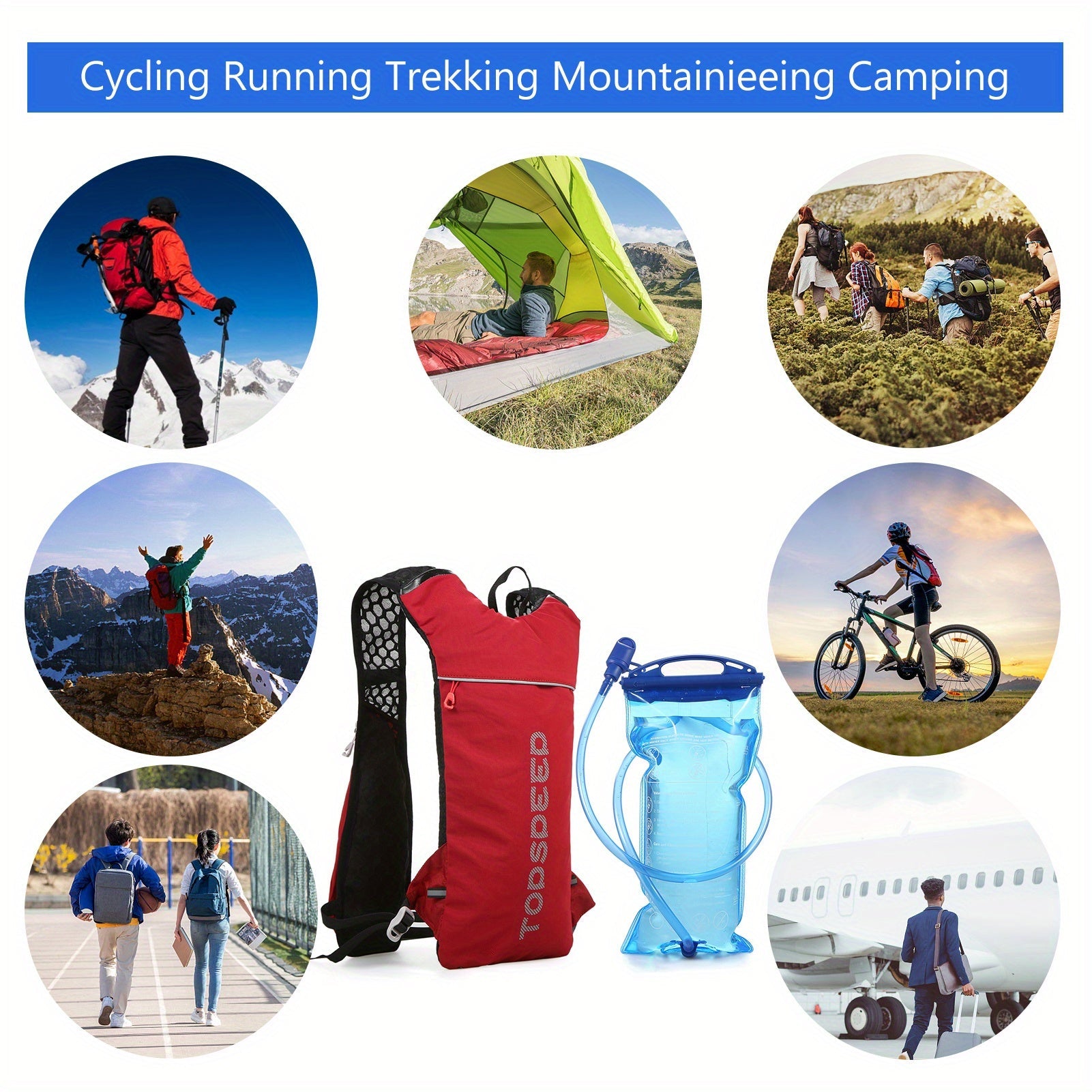 HydroPack Lightweight Hydration Backpack - 2L Water Reservoir for Running, Cycling & Hiking