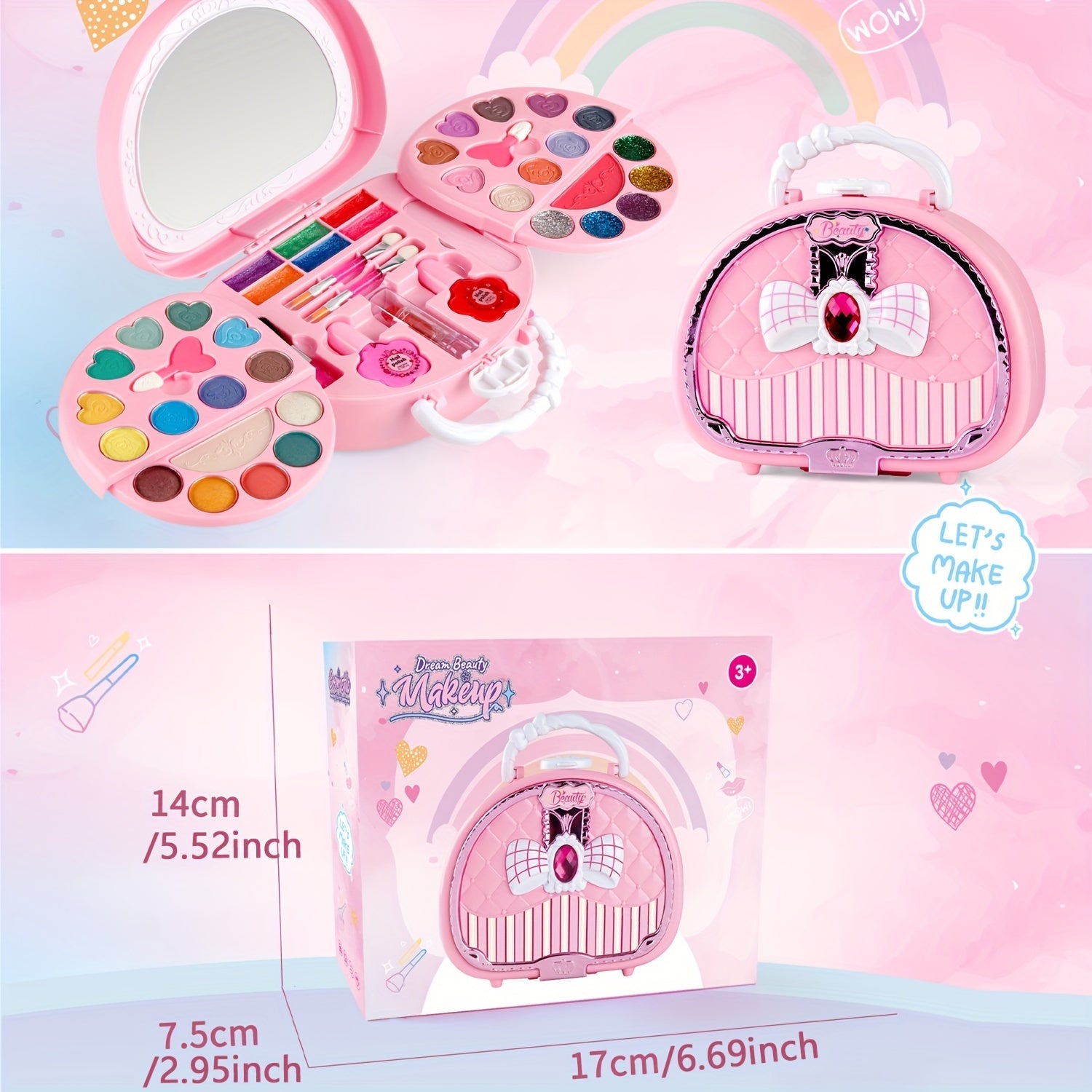 Make-up Set for Girls with Cosmetic Bag - Beautiful Gift for Your Little Princess