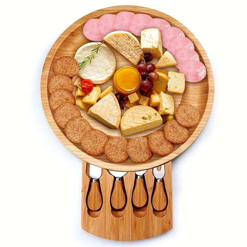 Bamboo Cheese Board with Cheese Knives – Stylish and Practical for Any Occasion