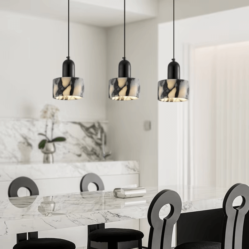 Marble Look Pendant Light - Atmospheric Lighting