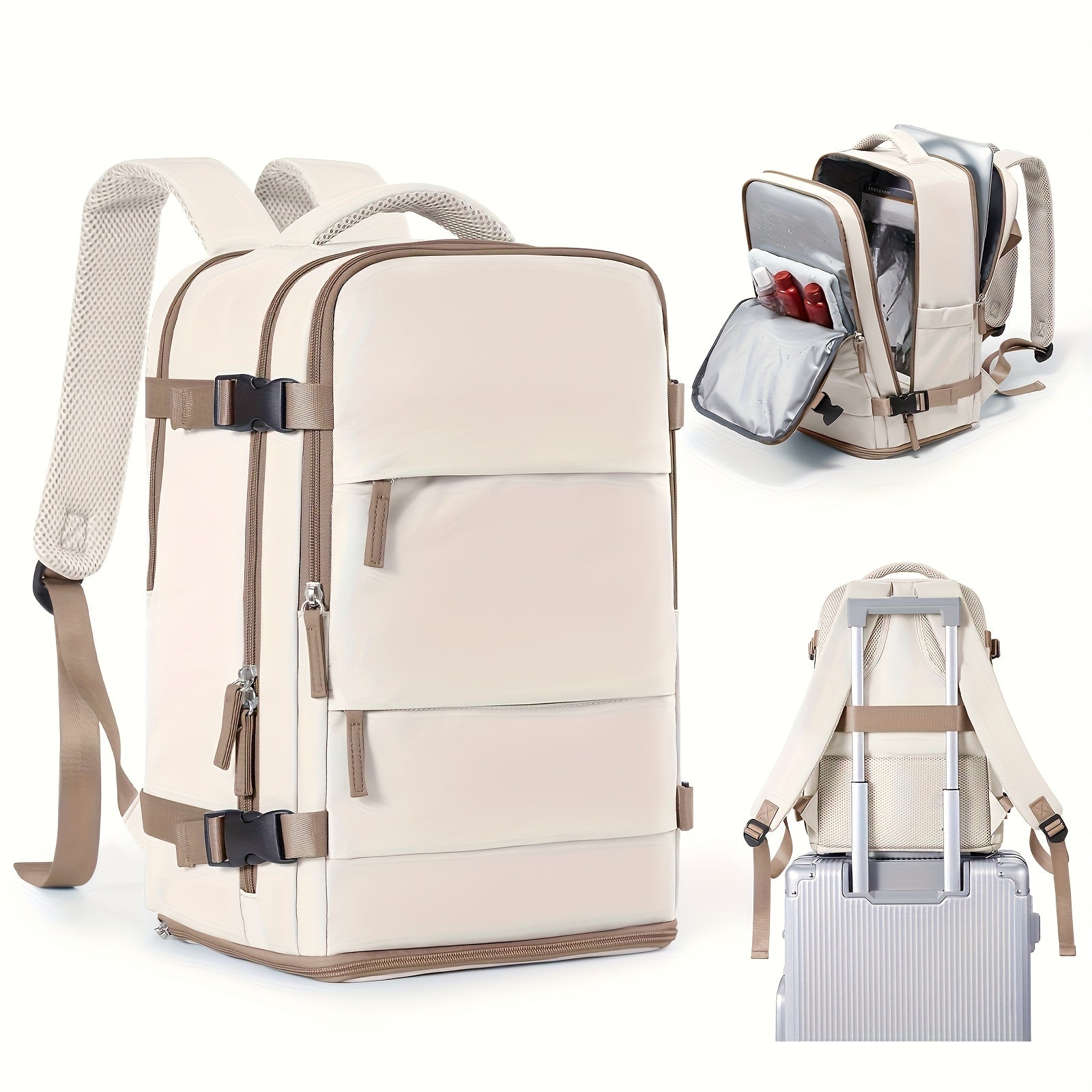 Multifunctional Travel & Day Backpack with Shoe Compartment and Waterproof Compartments