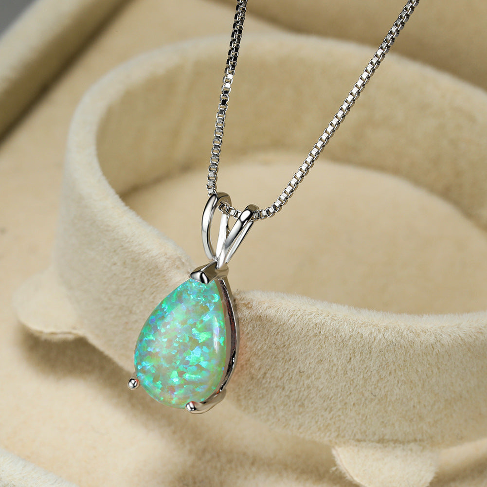 Minimalist Drop Opal Pendant Necklace – Selina