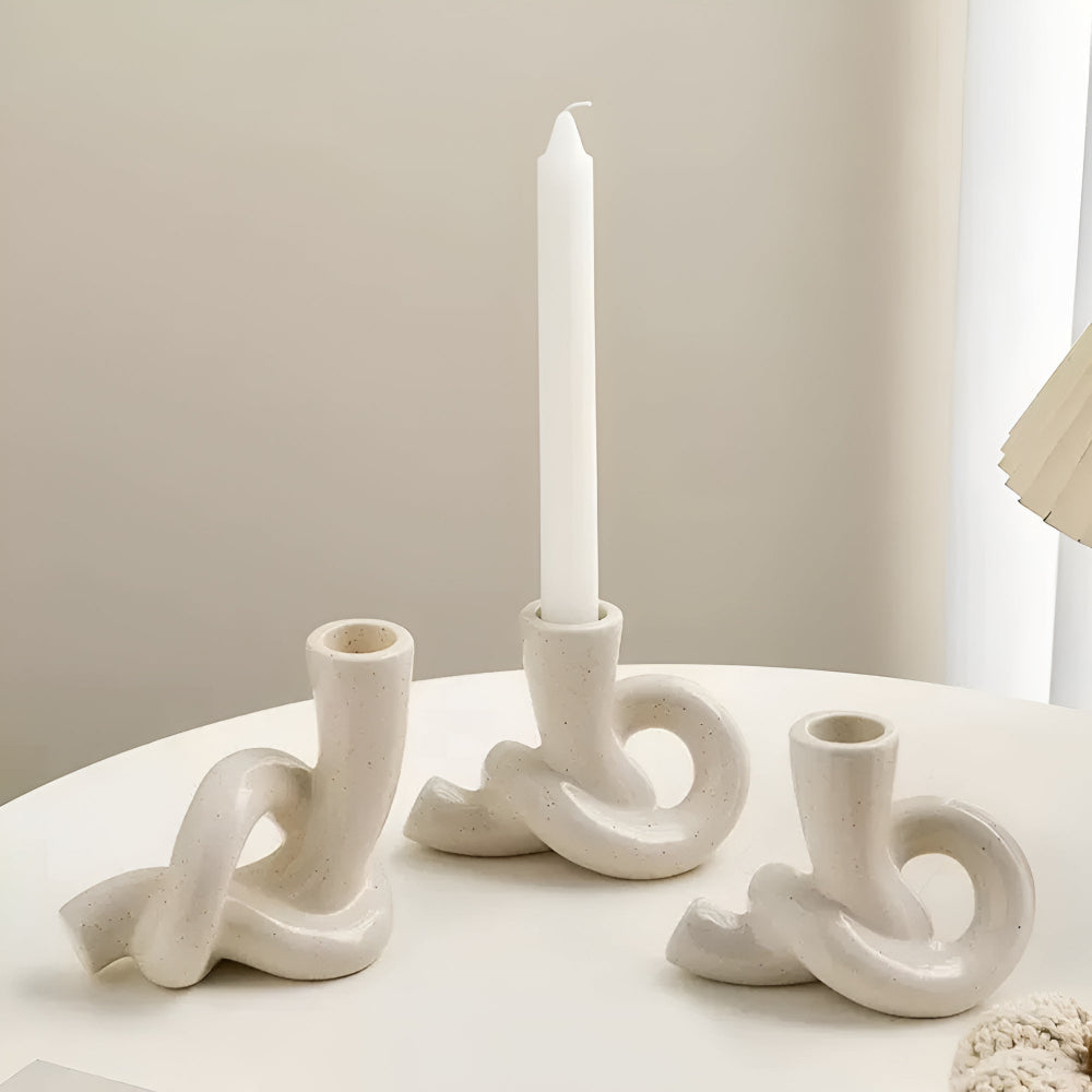 Minimalist Ceramic Knot Candle Holder – Stylish Home Decor