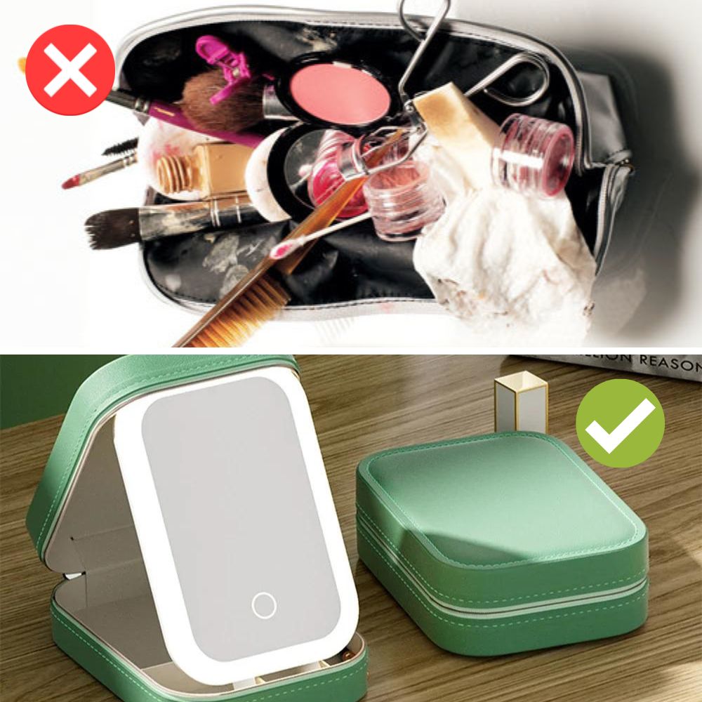 Compact Illuminated Make-up Organizer for On-the-Go - Liora
