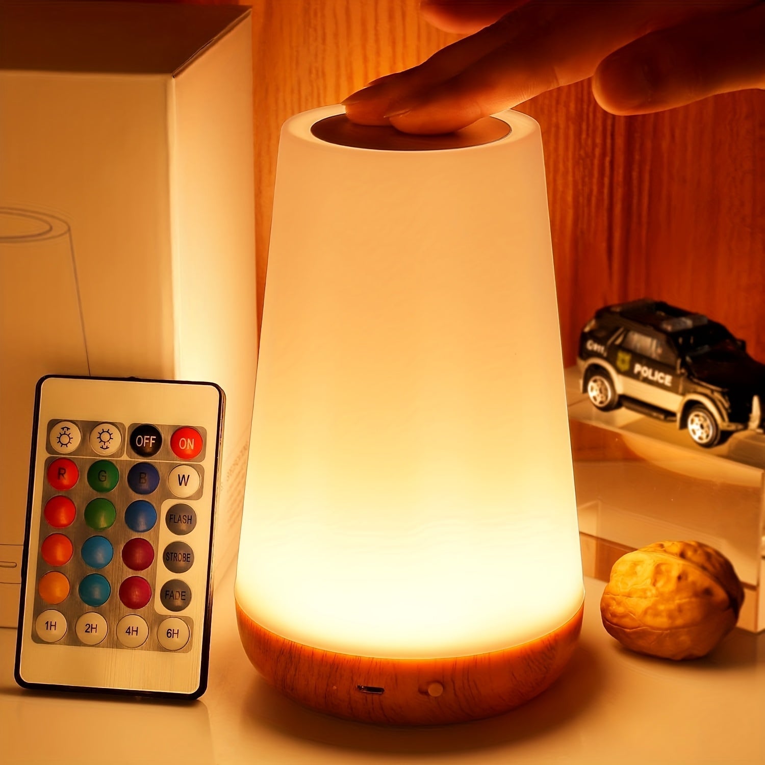 Dimmable Touch Lamp with 13 RGB Colours – Perfect for the Bedroom, Bedside Lamp, and Night Light