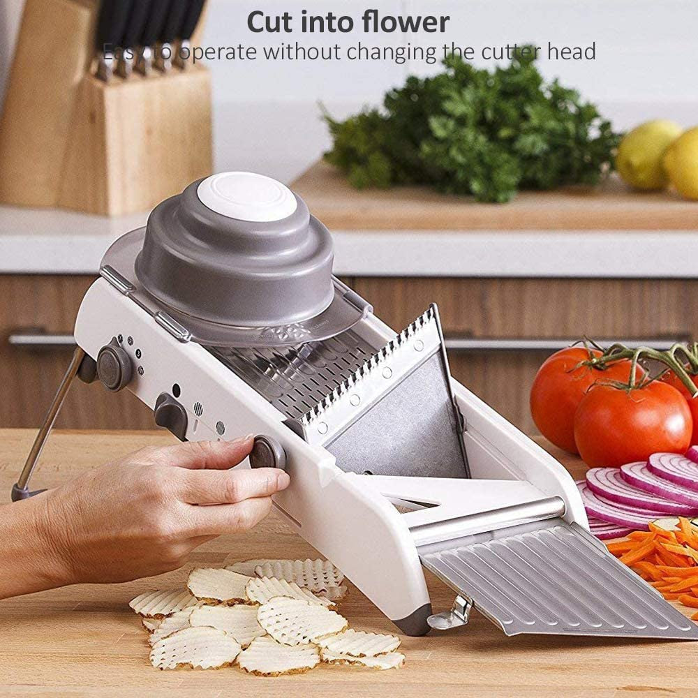 Mandoline Vegetable Slicer – Professional Grater with Adjustable 304 Stainless Steel Blades