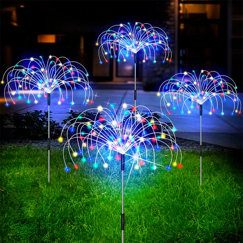 Waterproof Solar Garden Lamp with Firework Effect – SparkGlow