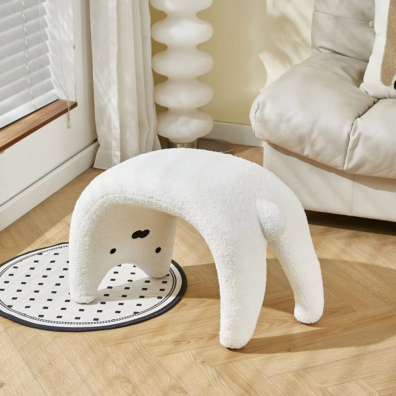 Cat-Shaped Plush Pouf – Cozy and Functional Design