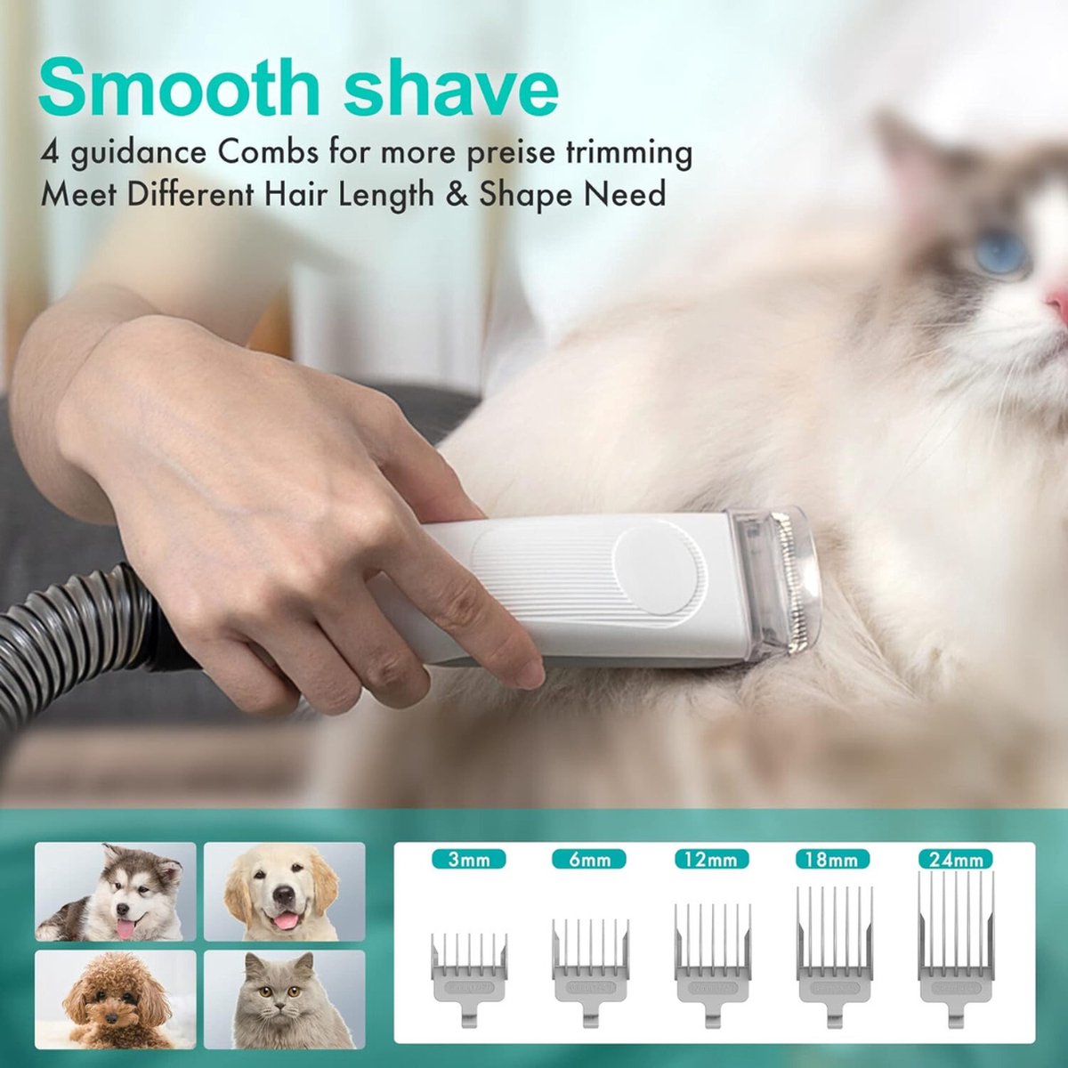 ShedVac Pro - Pet Grooming Kit with Suction Function and Trimmer