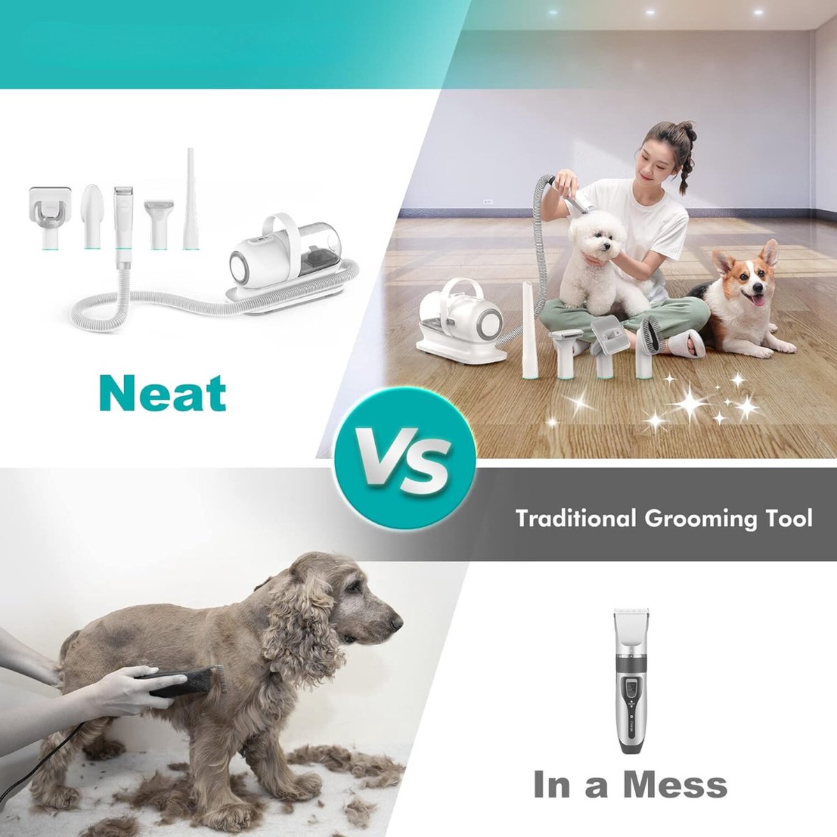 ShedVac Pro - Pet Grooming Kit with Suction Function and Trimmer