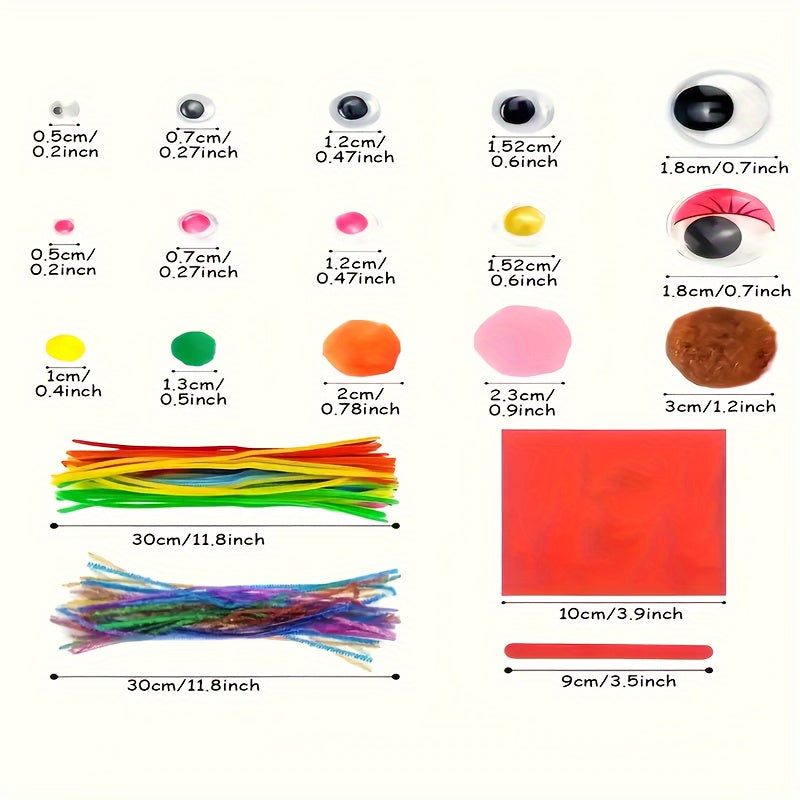 Complete Craft Set for Children – Creative Set with Stickers, Sticks, Feathers and More