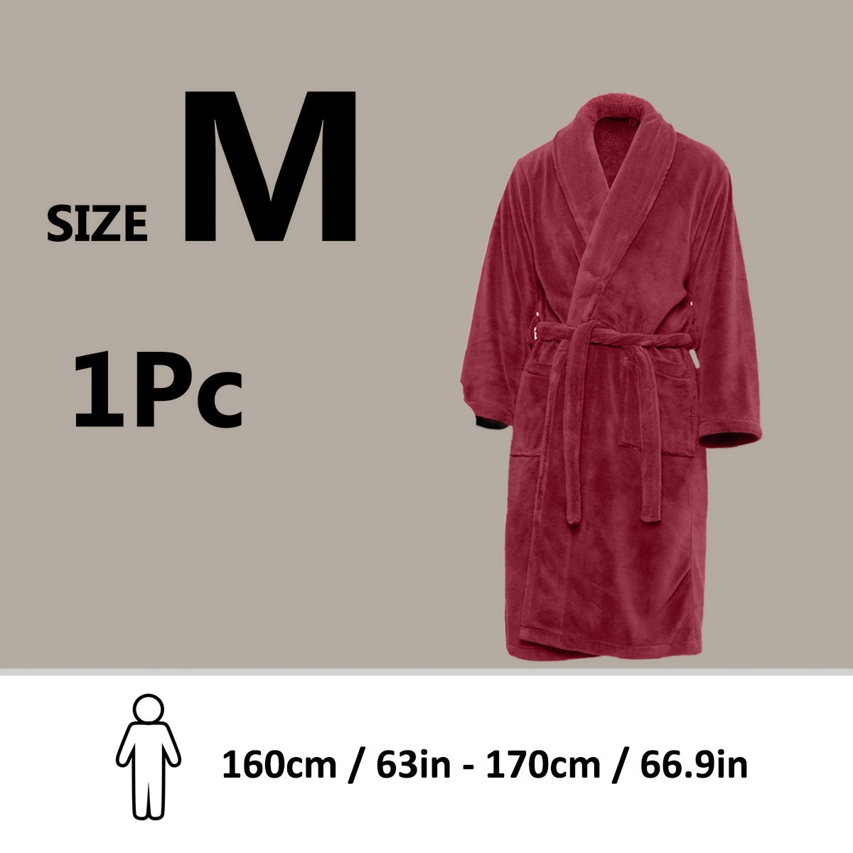 Luxury Unisex Coral Fleece Bathrobe – Ultra Soft and Warm for Your Comfort