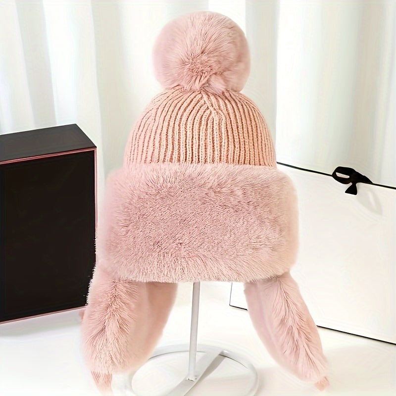 Warm Bomber Hat with Ear Flaps - For Cold Winter Days