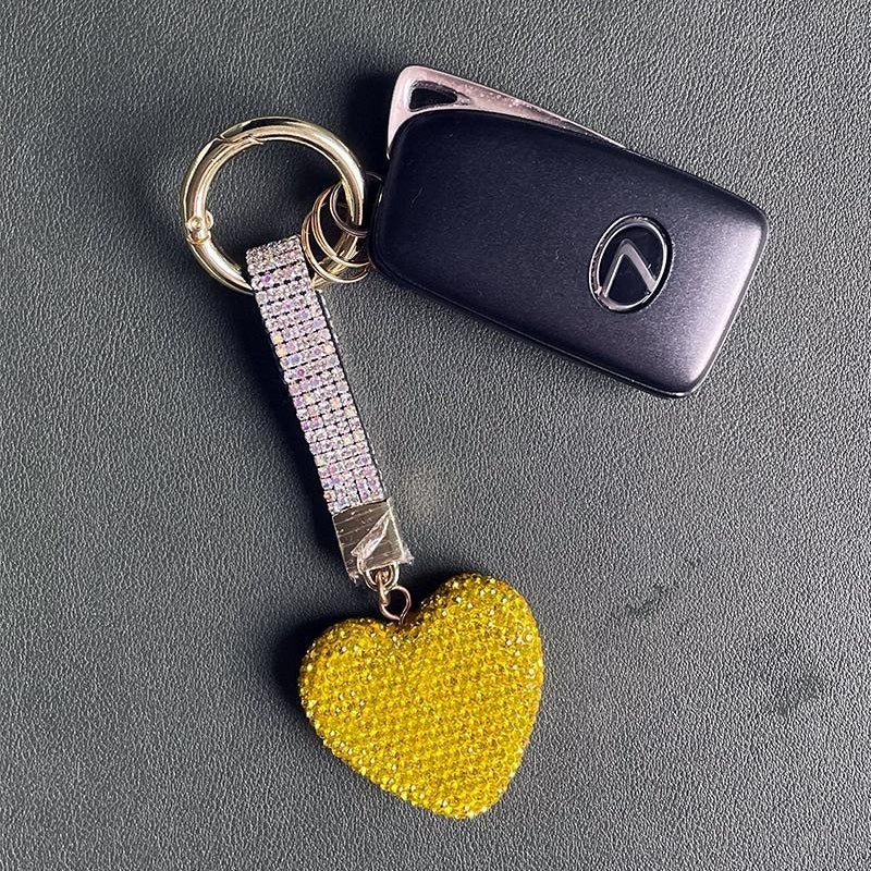 Rhinestone Heart Keyring