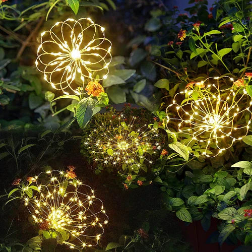 Waterproof Solar Garden Lamp with Firework Effect – SparkGlow